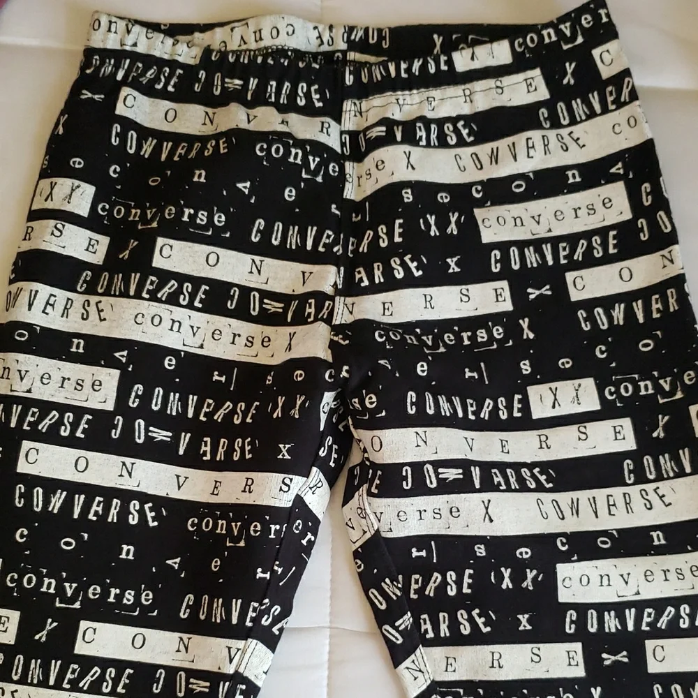 Converse Graphic Black and White Leggings